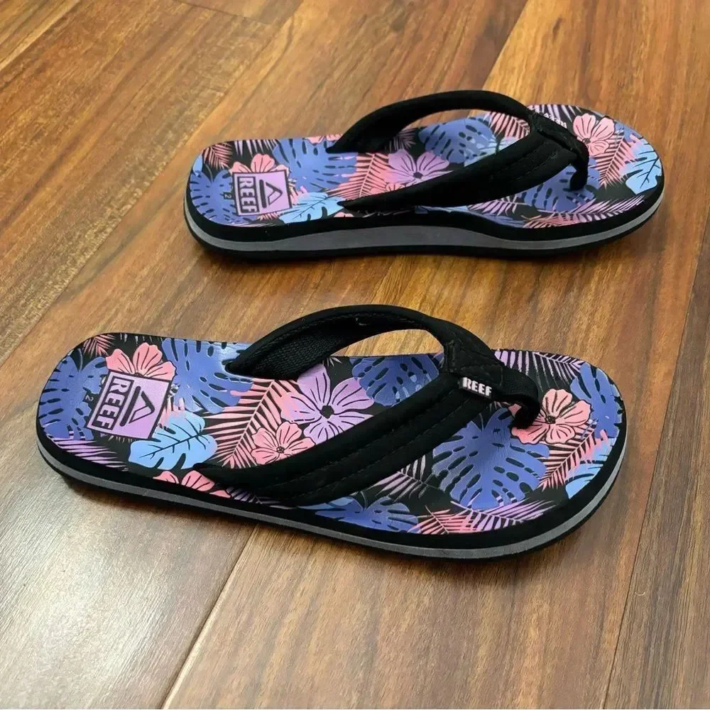 Reef Kids Ahi Tropical Flower Flip Flops